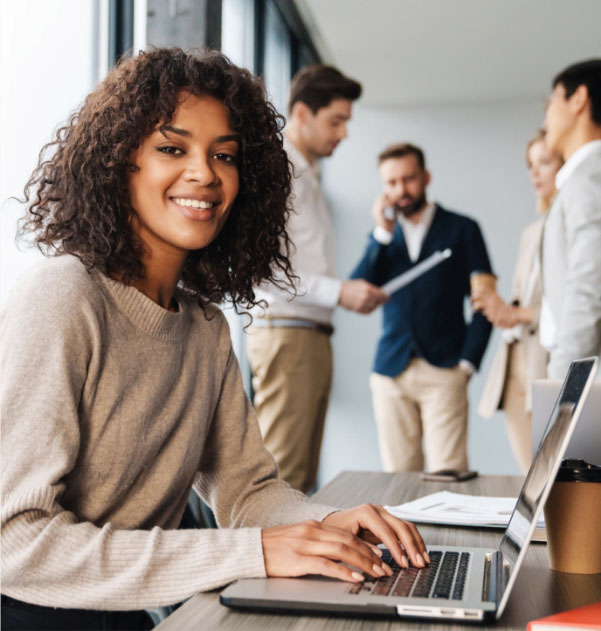 Business professional using Technov8 Microsoft 365 automation system